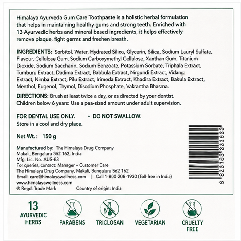 Himalaya Gum Care pasta do zębów 150 g – zdjęcie 6