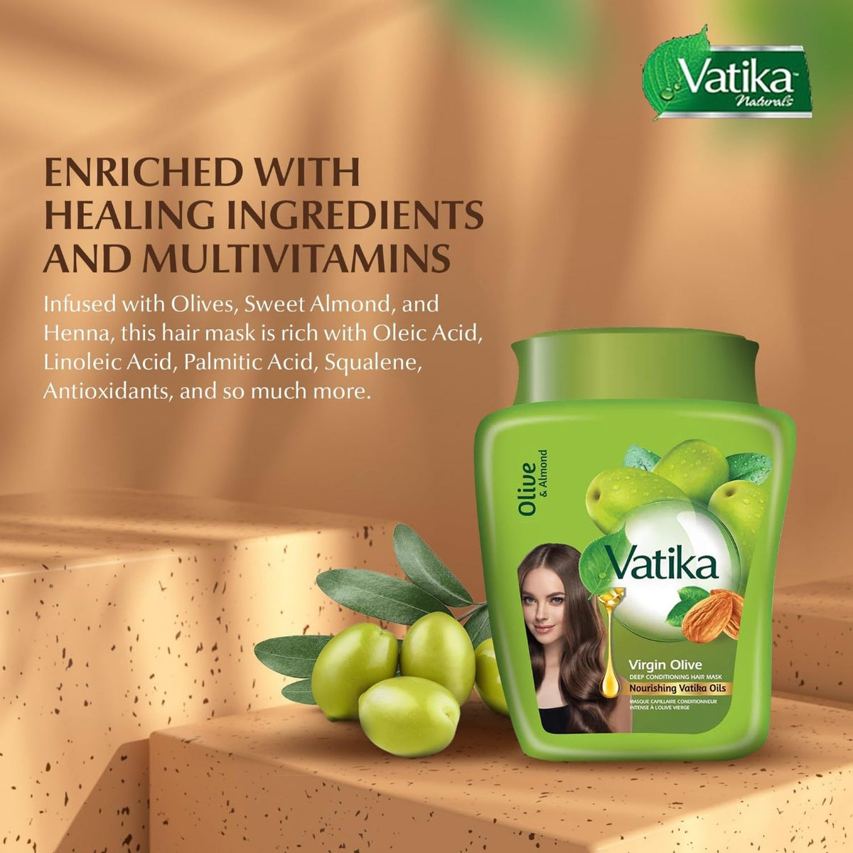 Vatika Naturals maska do włosów z oliwą z oliwek 500 g – zdjęcie 2
