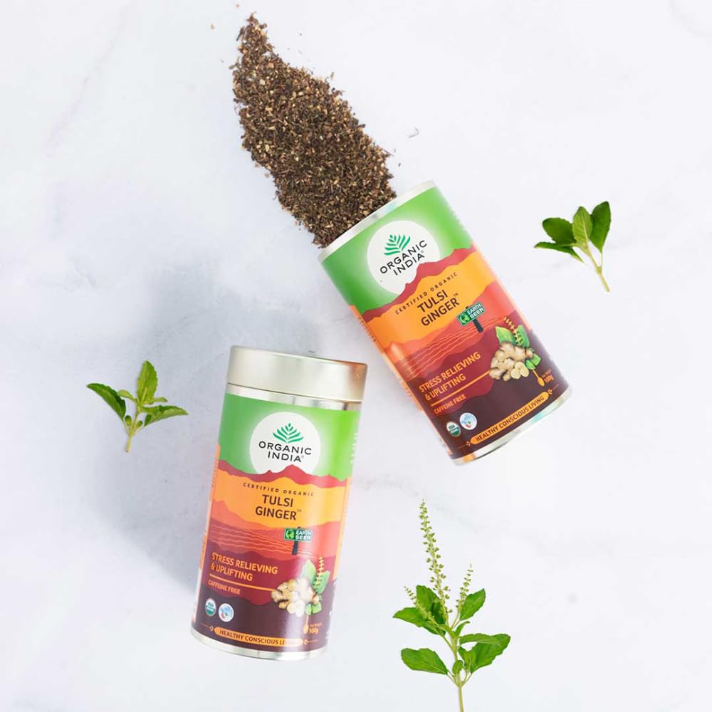 Organic India Tulsi Ginger herbata liściasta 100 g – zdjęcie 2