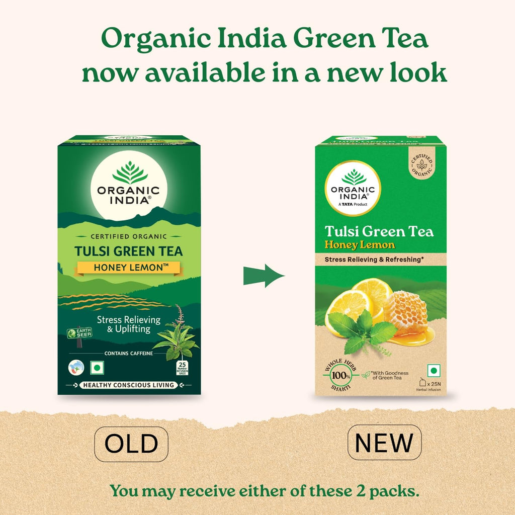Organic India Tulsi Green Tea Honey Lemon – zdjęcie 3