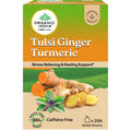 Organic India Tulsi Turmeric Ginger – herbata tulsi z kurkumą i imbirem, 25 torebek – opakowanie