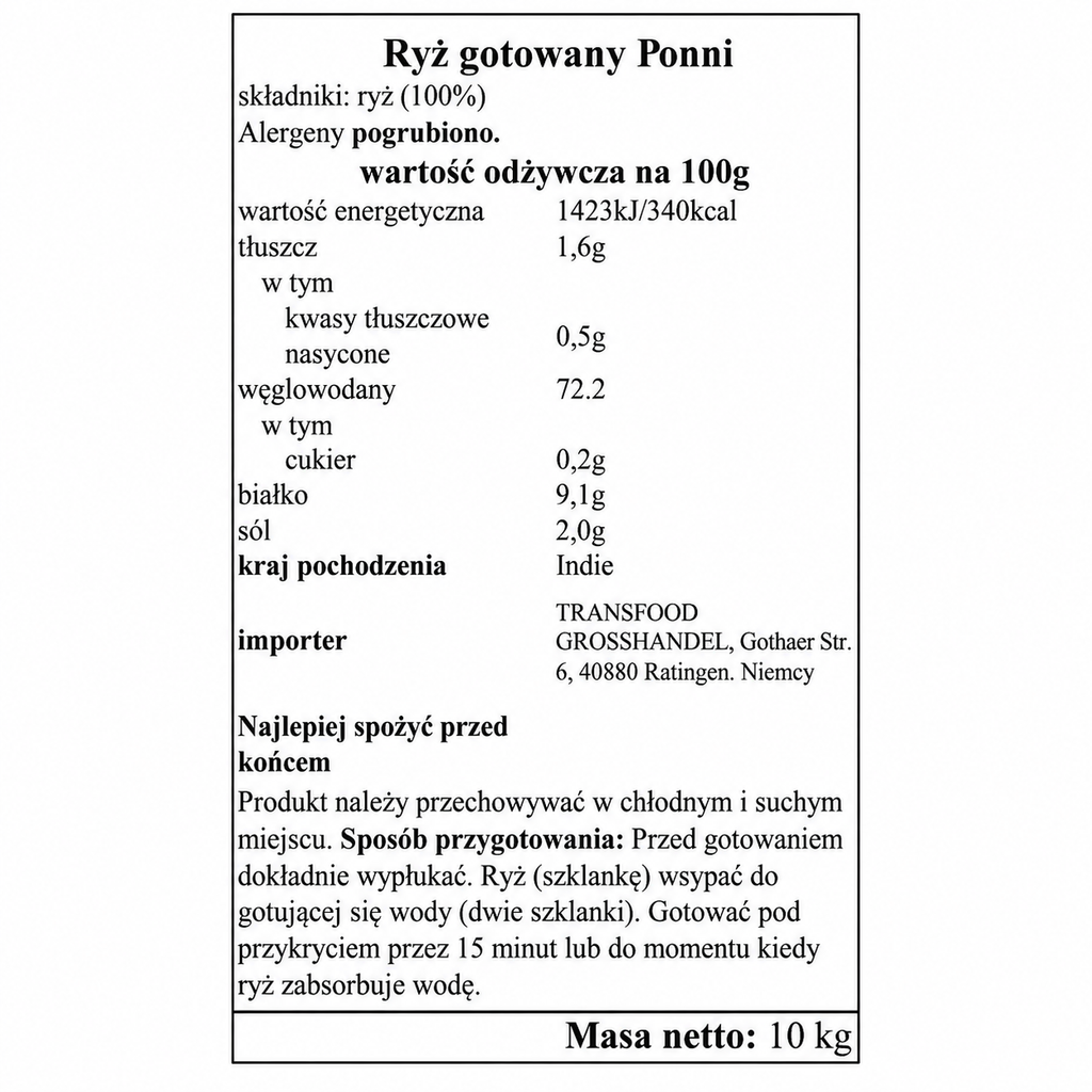 Ryż Ponni parboiled Annam 10 kg – zdjęcie 2