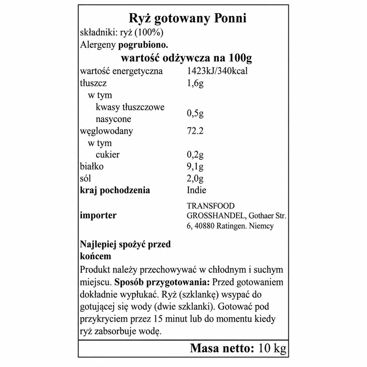Ryż Ponni parboiled Annam 10 kg – zdjęcie 2