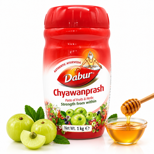 Dabur Chyawanprash 1 kg – słoik ajurwedyjskiej pasty ziołowej z owocami amli i miodem