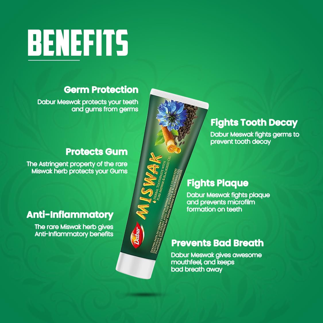Dabur Miswak Zahnpasta mit Schwarzkümmel 100 g