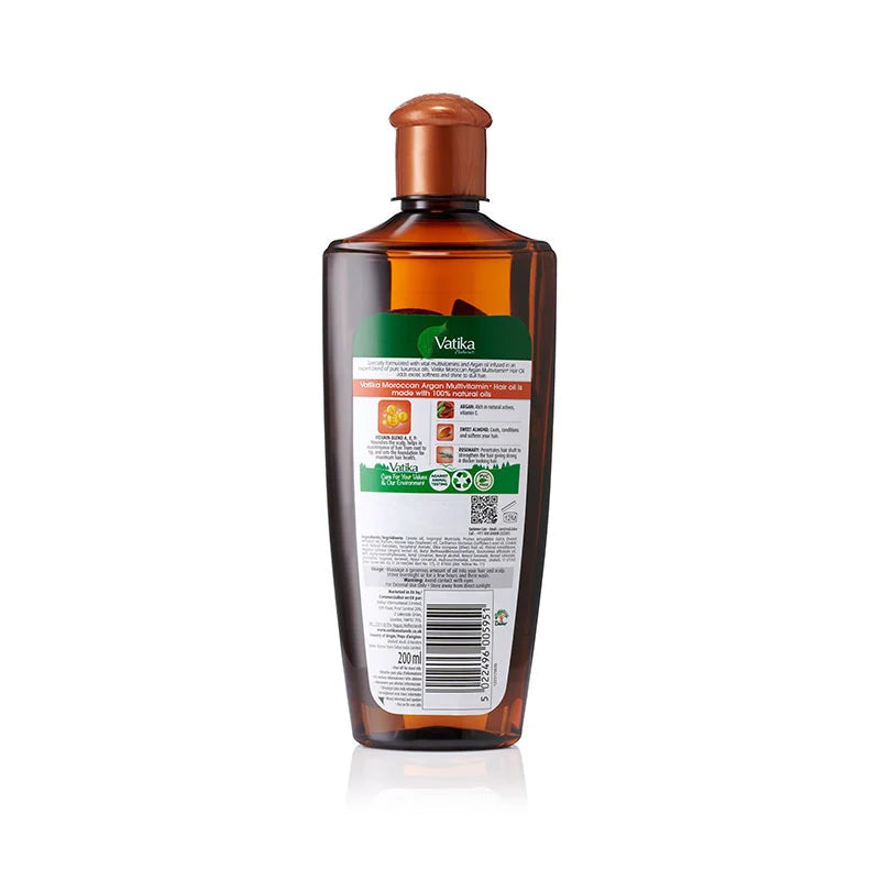 Dabur Vatika Argan Hair Oil 200 ml back label