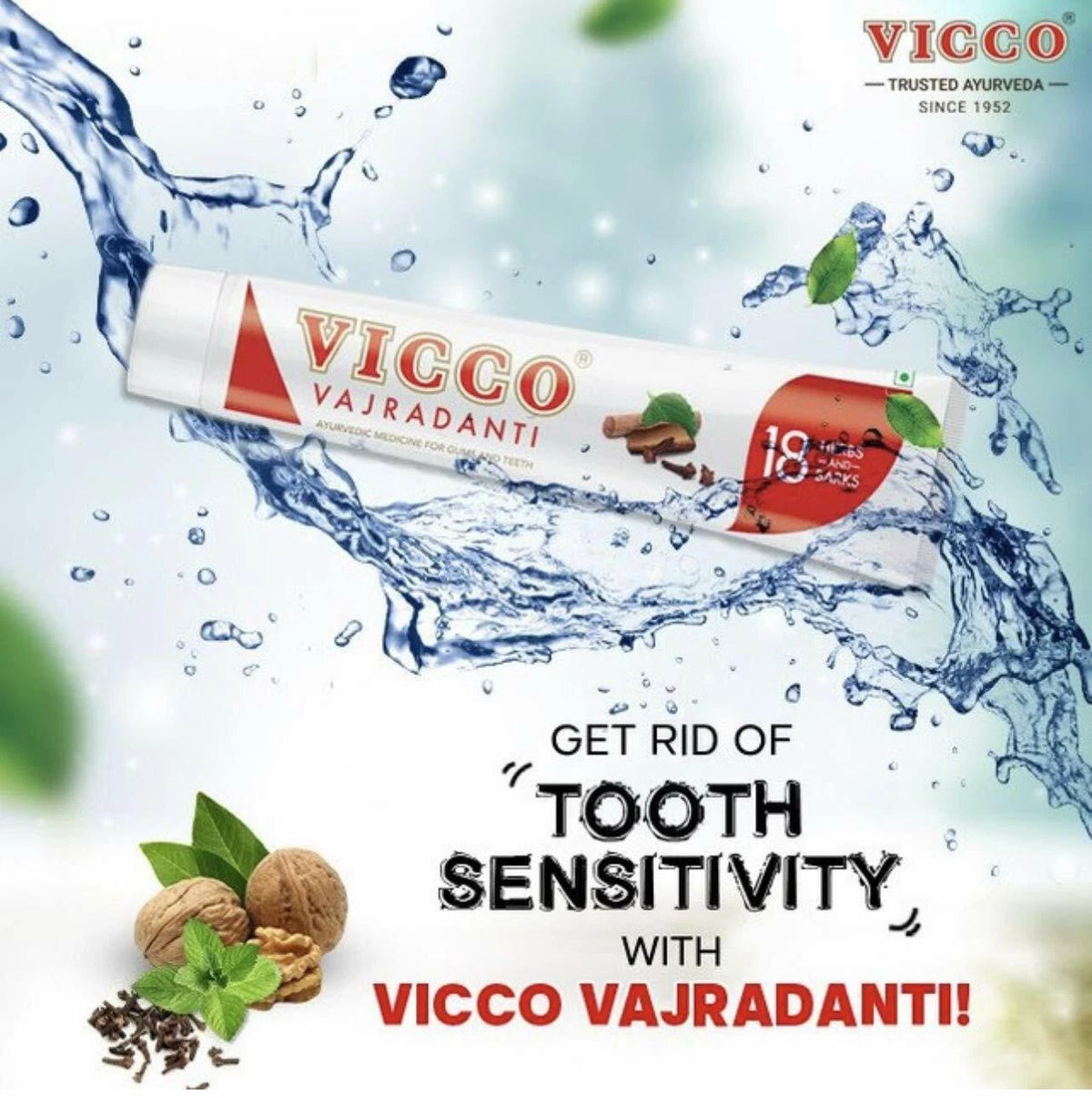 Vicco Vajradanti Ziołowa Pasta do Zębów bez Fluoru – 18 Ziół